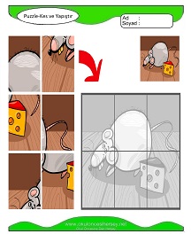 Puzzle Kes Yapıştır Çalışma Sayfaları